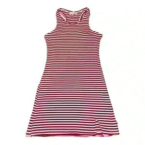 Walking On Sunshine Red White Striped Tank Dress Girls Large